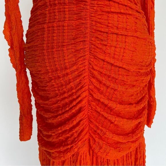 GANNI Ruched Lace Midi Dress - Picture 8 of 14